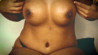 Wicked black with galsses on seducing u with her slutty breasts