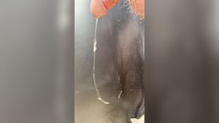 Bulbourethral fluid draining from my flabby jock