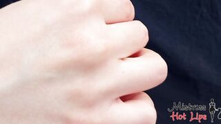 Amateur femdom blow job and sounding with lollypop, multiple ruined climax, cum play