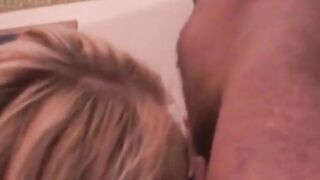 Cuckold Sissy Secret Watching wife sucking BBC bull off