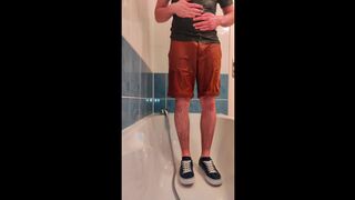 Void urine Brown Shorts And Warm Shower