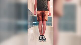 Void urine Brown Shorts And Warm Shower