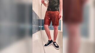 Void urine Brown Shorts And Warm Shower