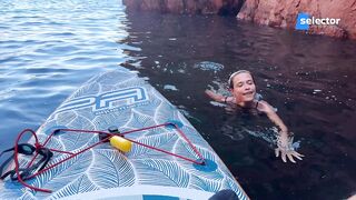 Sex and fellatio with a stranger on a SUP in a sea in cave. This chab came in my throat and I drank