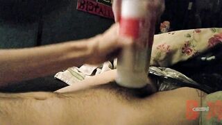 Lengthy Tenga play makes my large wang cum hard!