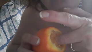 Vagina eating orange