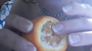Vagina eating orange