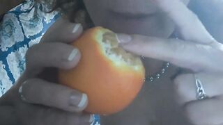 Vagina eating orange