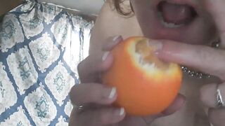 Vagina eating orange