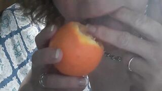 Vagina eating orange