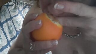 Vagina eating orange