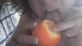 Vagina eating orange