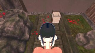 Hinata unfathomable mouths rod POV then swallows cum (Naruto Anime)