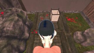 Hinata unfathomable mouths rod POV then swallows cum (Naruto Anime)