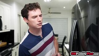 Lustful teen drank giant knob and hawt stepsis enjoyed coarse sex after deepthroat training