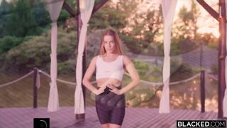 Blacked Golden-haired Sweetheart Desires Her Yoga Instructor's Giant BBC