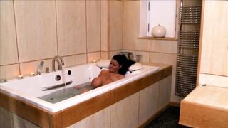 Lesbo Washroom Titties Play Turns Into Golden-haired Blowbang & Hard Screw