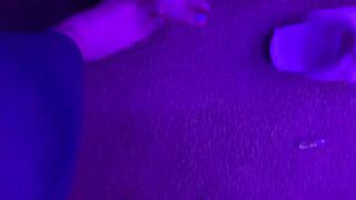 Blue nail polished toes