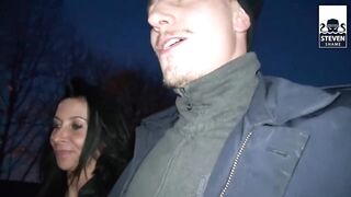 Slim mother I'd like to fuck Lady Paris screwed at main road in Berlin (outdoor)