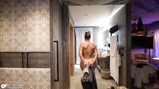 Sexy Aussie with giant natural titties picks up a man in the sauna - Alanna Pow & Nicholas Ferres