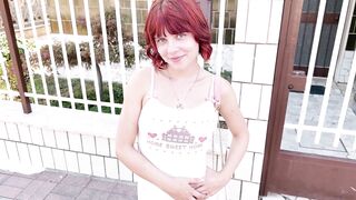 Redhead phat tiny rencounter stranger on the street: hard sex with additional-tiny snatch