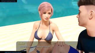 Summer with Mia - Fingered Sadie on the Beach - Banging Stepmom