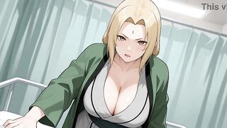 Lady Tsunade gives Sasuke a Foot job and then has sex with him! Naruto Uncensored Anime Ai-Generated