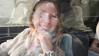 We picked up a cute twink and drilled him in the car with my breasty girlfriend