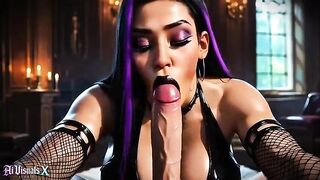 Emo Lalin girl in Haunted Mansion - Blow job, Titfuck & Creampie (4K AI Generated)