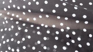 That babe shows a pink vagina in the store. This chab gives her cum in the butt and licks all the cum dark hole