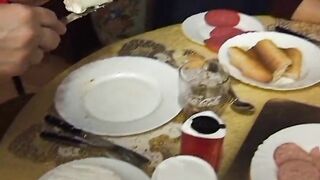 French Granny Gotta Suck Dick at Dinner