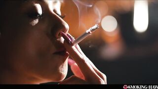 Veronica Leal Smokin' Fetish - Hot Skinny Sweetheart Smokes Cigarette and Strokes Dong