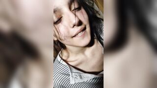 Captivating teen twat drilled and inward creampie in close-up