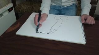 Stepdad Catches Stepson Drawing a Dong and Makes Him Ride His Thick Wang Bareback