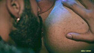 Large Cock Camilo Brown Screwing Cute Twink Juan Ferrer Bareback At The Bar Covering His Face In Cum