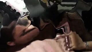 2 beauties get fingered in the butt whilst sucking wang and balls on their knees
