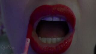 Grab Your Dong and Join Me for an Awesome Smokin' Sesh. U're Obsessed with Smokin' and Marvelous Large Red Lips! Different Sides
