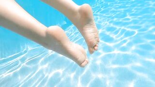 Underwater Pool Soles Teasing