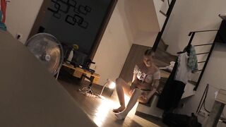 Hawt constricted vagina amateur angel casting with lots of beauty wedgie up her petticoat no pants tease and edge