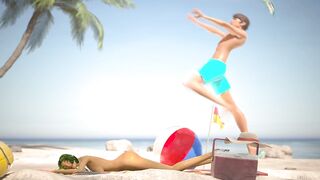 3DGSPOT - Oily Honey Gets Her Snatch Pounded At The Beach! CG ANIMATION!