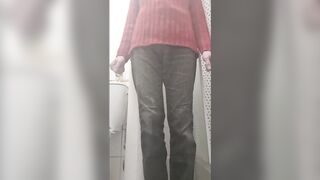 Amateur teen pees ebony jeans