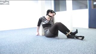 Office Babe Cuffed and Cleavegagged