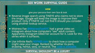 2021 Sex Work Survival Guide Conference - How to establish & maintain accounts online with privacy