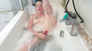 Washroom time climax with bubbles and Lovense. I had such a wonderful time!
