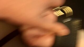 Manacled doxy can't take knob down mouth
