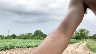 Riskantes Schnelles Wichsen und Abspritzen vor Gewitter
