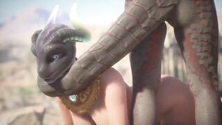 Dragon Lord Screws Her Loyal Subject With her Tail