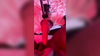 Trans woman alone with sex machine