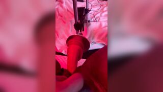 Trans woman alone with sex machine