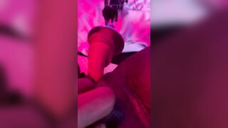 Trans woman alone with sex machine